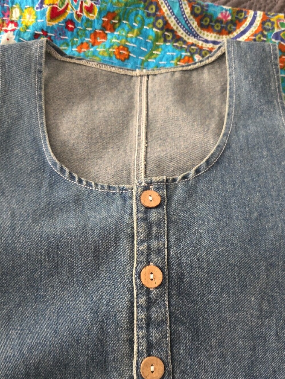 NWOT Boutique Blue Denim Button-Front Women's Overalls Large - Picture 4 of 6